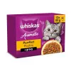 پوچ گربه ویسکاس منتخب انواع مرغ معطر بی نظیر در سس سبزیحات  WHISKAS® 1+ Aromatic Purrfect Poultry Selection