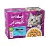 پوچ گربه ویسکاس منتخب انواع ماهی معطر لذیذ در سس سبزیحات پک اورجینال WHISKAS® 1+ Aromatic Seafood Delight Selection In Gravy