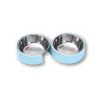 ظرف استیل دوقلو طرح S Saas Dual Feeding bowl
