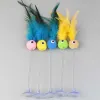 اسباب بازی گربه توپ تک چشم پردار فنریFurball With Feather Spring Interacting Cat Toy
