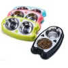 ظرف آب و غذای دو قلو سگ طرح پنگوئن همراه با کاسه استیل The Penguin Dog Bowl