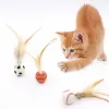 اسباب بازی توپ شیطونک پردار گربه Feathered Mischievous Ball Cat Toy
