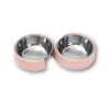 ظرف استیل دوقلو طرح S Saas Dual Feeding bowl