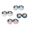 ظرف استیل دوقلو طرح S Saas Dual Feeding bowl