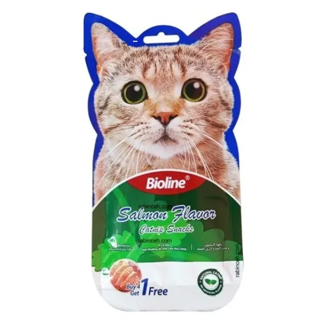 بستنی کت نیپ دار گربه بایولاین با طعم سالمون Bioline Catnip Snacks Salmon Flavor