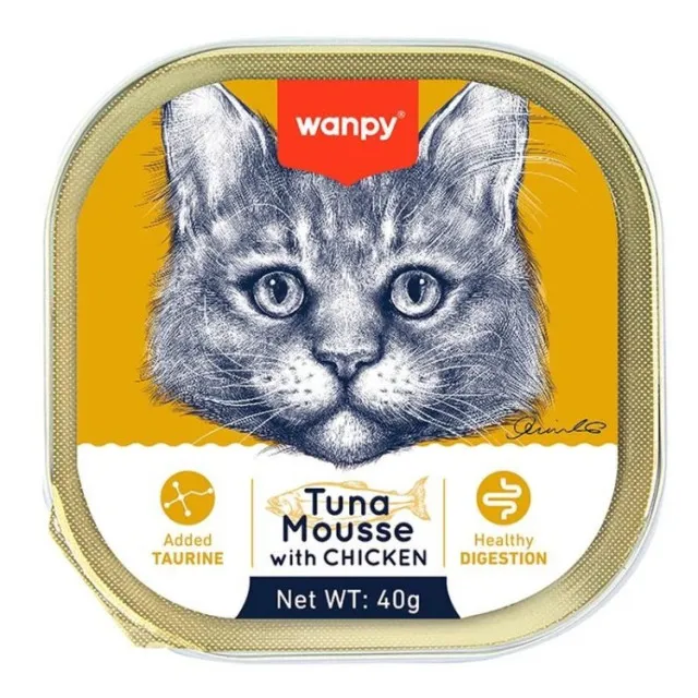 ووم گربه ونپی با طعم ماهی تن و مرغ Wanpy Tuna Mousse With Chicken 40g