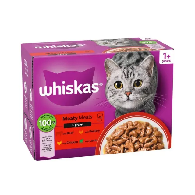  پوچ گربه ویسکاس انواع گوشت در ژله Whiskas Meaty Meals in Jelly 