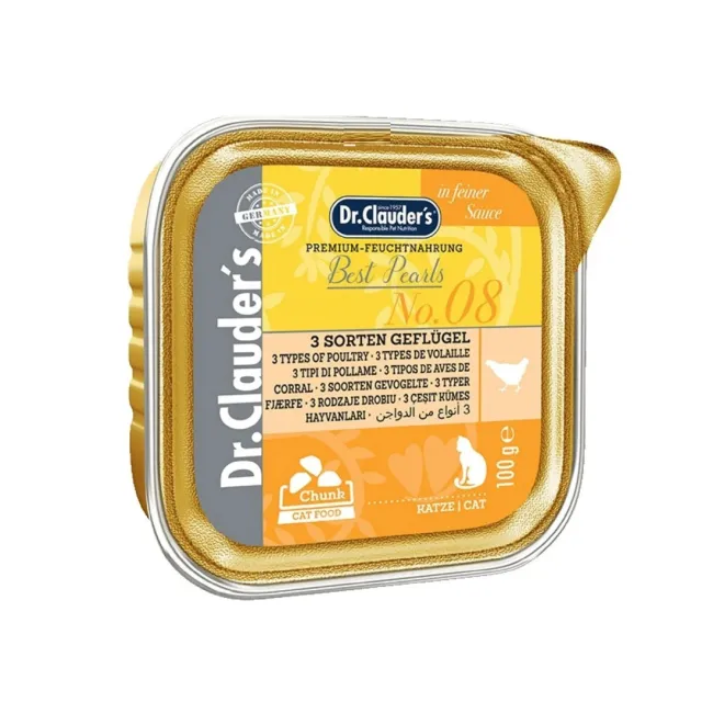 ووم گربه دکتر کلادرز چانک پرندگان   Dr. Clauder's 3 Types of Poultry 100g