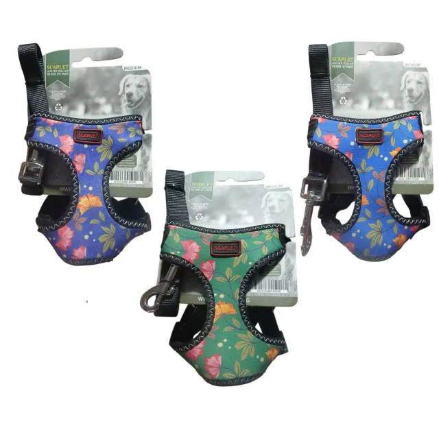 قلاده شکمی سگ کوچک و گربه همراه با بند اسکارلت Scarlet Harness With Band