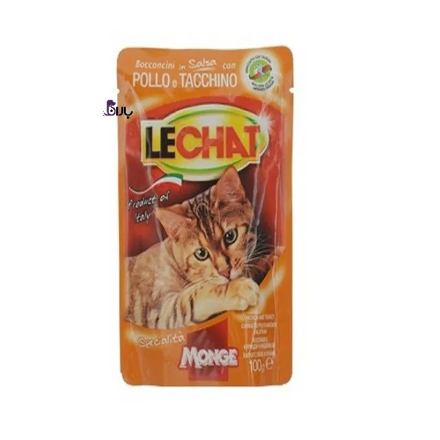 پوچ گربه مرغ و بوقلمون لچت (100 گرم)
