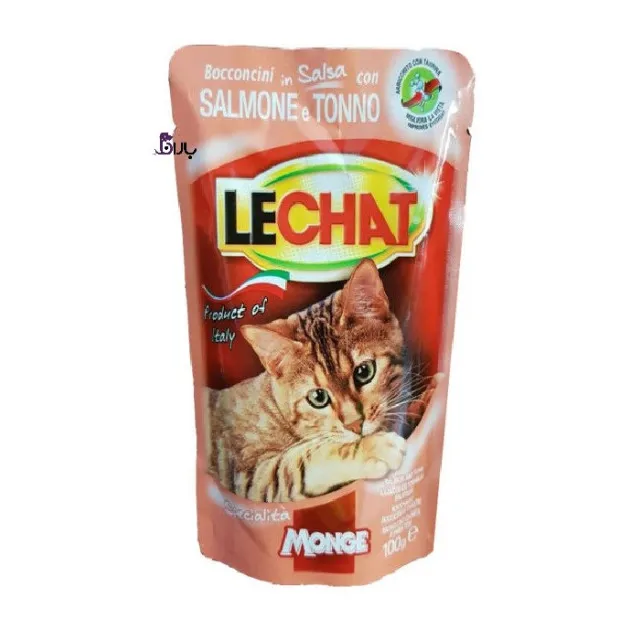 پوچ گربه ماهی تن و سالمون لچت (100 گرم)