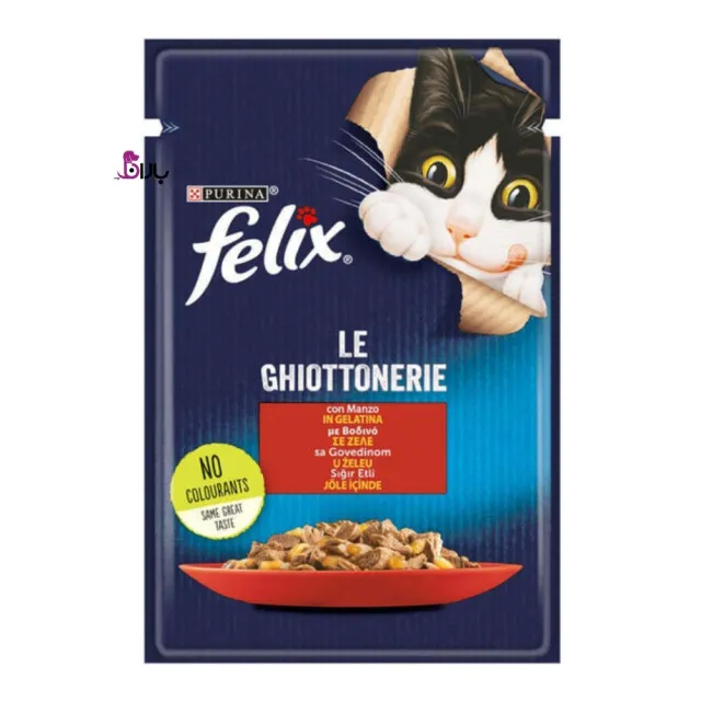 پوچ گربه فلیکس حاوی گوشت (100 گرم)