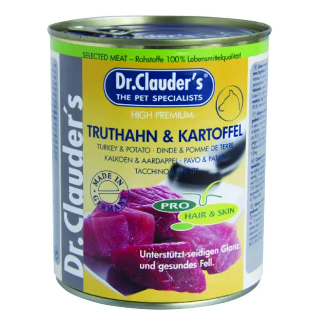 کنسرو سگ دکتر کلادرز حاوی گوشت بوقلمون و سیب زمینی :: Dr. Clauder's Turkey & Potato