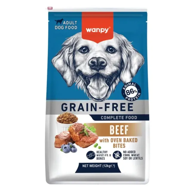 غذای خشک سگ ونپی بیفWanpy Grain Free Complete Food For Adult Dog - Beef Recipe -12kg 