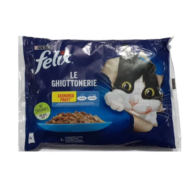 پوچ گربه فلیکس سالمون و ماهی تن (4 عددی)