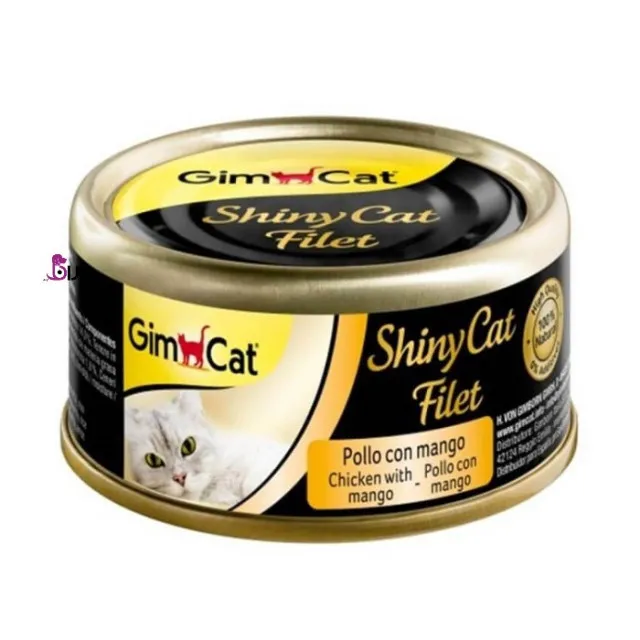 کنسرو گربه جیم کت مدل ShinyCat Filet مرغ و انبه وزن ۷۰ گرم