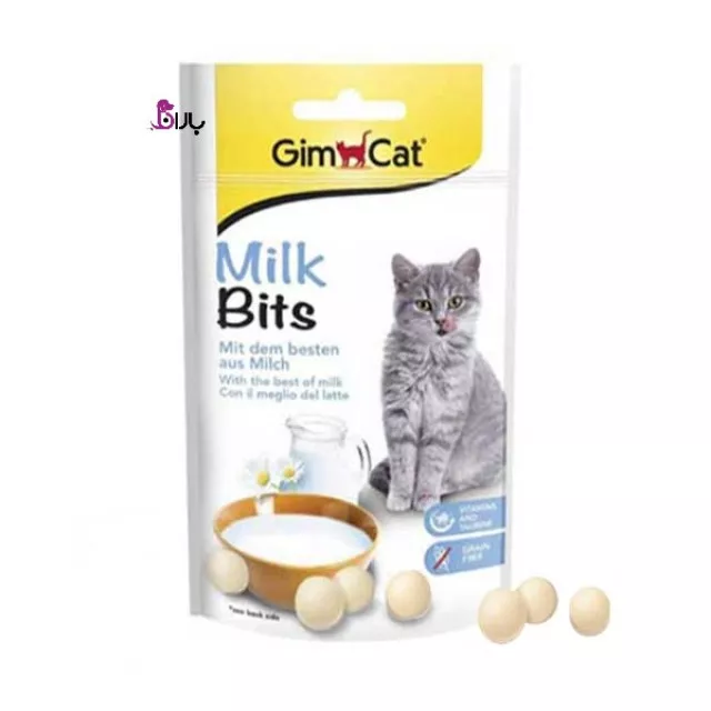 قرص مولتی ویتامین گربه جیم کت همراه با تایورین و طعم شیر 40 گرم ا GimCat For All Cats Milk Bits 40g