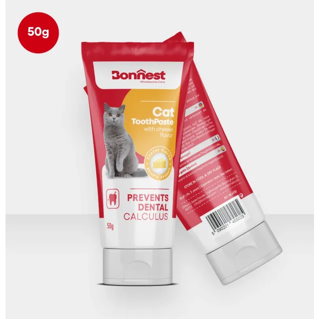 خمیر دندان گربه با طعم پنیر Bonnest Cat ToothPaste With Cheese Flavor
