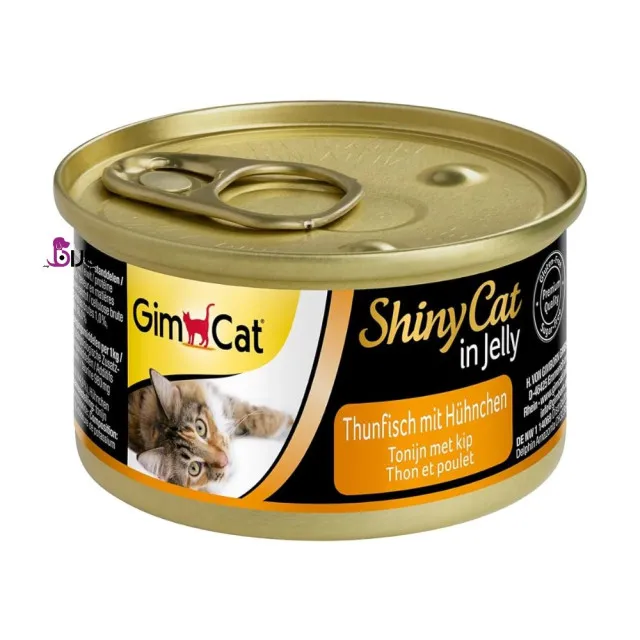 کنسرو گربه جیم کت مدل ShinyCat Filet ماهی تن و مرغ وزن ۷۰ گرم