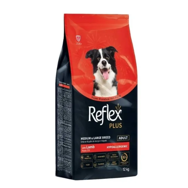 غذای خشک هایپوآلرژیک سگ بالغ نژاد متوسط و بزرگ رفلکس پلاس بره Reflex Plus Hypoallergenic Adult Dog Food-Lamb