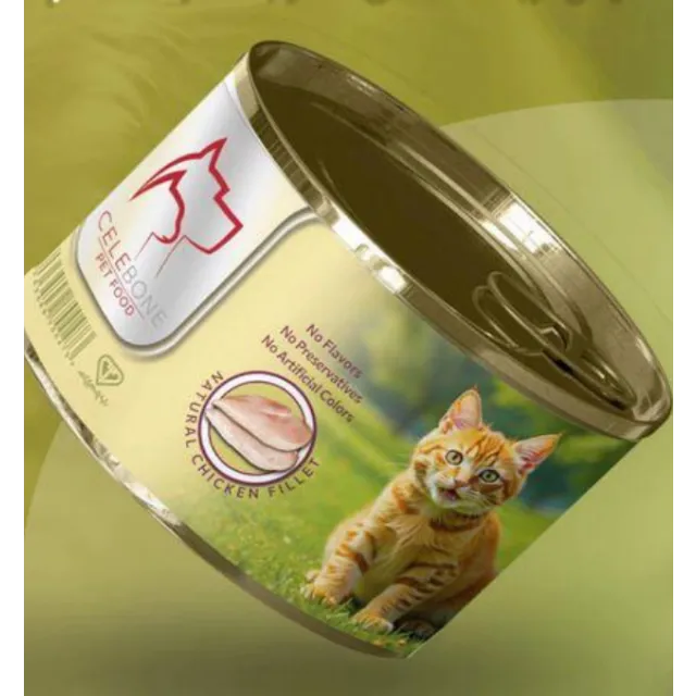 کنسرو نچرال گربه سلبن فیله مرغ Celebone Canned Natural Cat Food-Chicken Fillet 