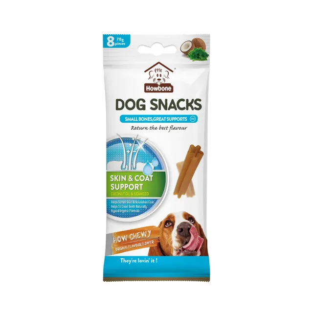 تشویقی نرم سگ مخصوص تقویت پوست و مو : HowBone Dog Snack How Chewy