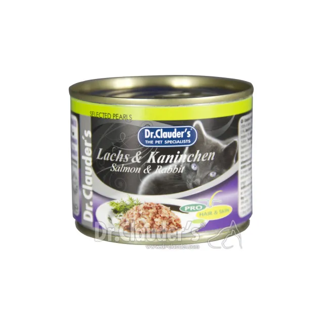کنسرو گربه دکتر کلادرز حاوی سالمون و خرگوش :: Dr. Clauder's Pro Hair and Skin with Salmon & Rabbit