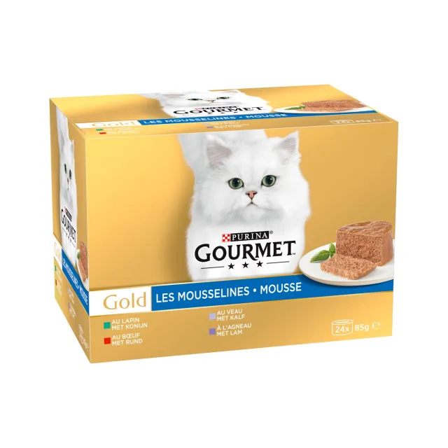 گورمه گلد پک اورجینال 24 عددی چهار طعم :: Purina Gourmet Gold Mousse