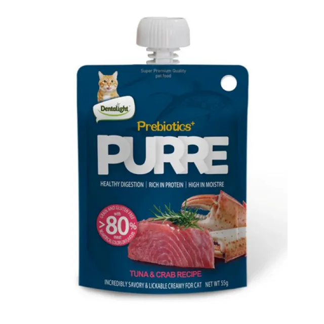 پودینگ گربه دنتالایت ماهی تن و خرچنگ Dentalight Purre Prebiotics Creamy Cat Treats –Tuna & Crab