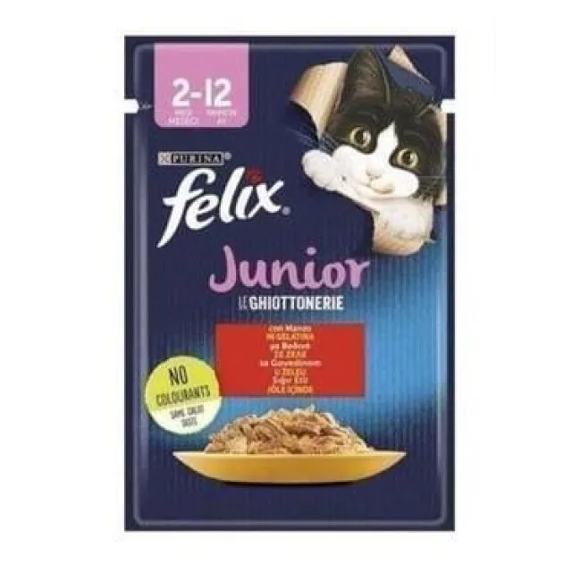 پوچ بچه گربه فلیکس گوشت بیف در ژله Felix Junior Beef