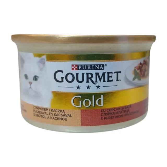 کنسرو گربه گورمه گلد بوقلمون و اردک Gourmet Gold Turkey and Duck