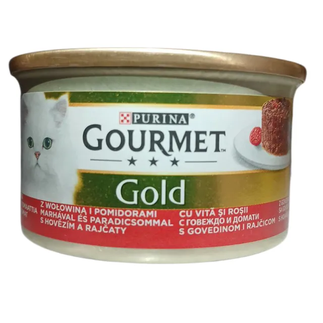 کنسرو گربه گورمه گلد بیف گوشت گاو و گوجه فرنگی Purina Gourmet Gold with Beef & Tomato