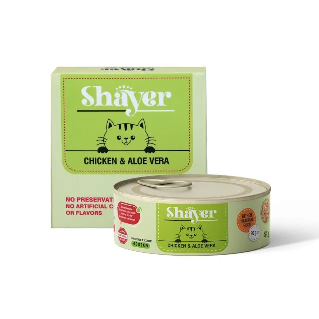 کنسرو نچرال بچه گربه شایر مرغ و آلوورا : Shayer Chicken & Aloe Vera Kitten