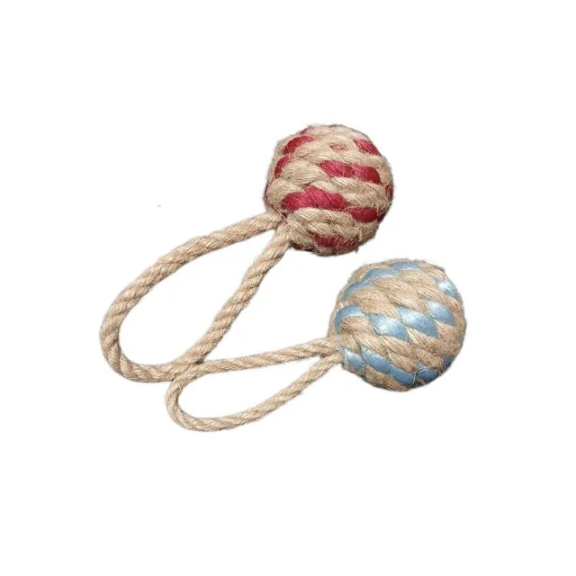 اسباب بازی توپ کنفی با بند کوتاه Hemp Ball Toy With String