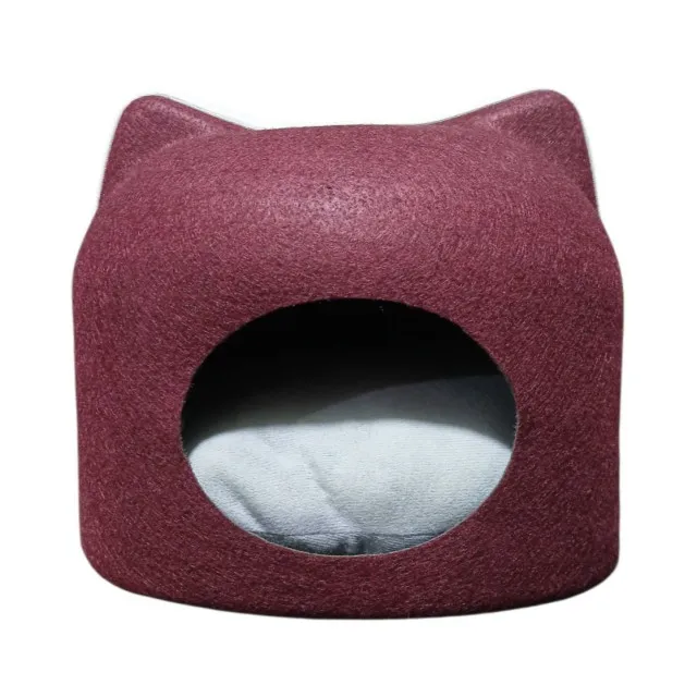 کلبه خواب زاریکس طرح گربه کاپیتان میو زرشکی Zarix Pet House Cat Captain Meow