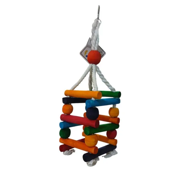 اسباب بازی پرنده یونیک آویز چوب رنگی مکعبی Unique Bird Woody Cube Toy