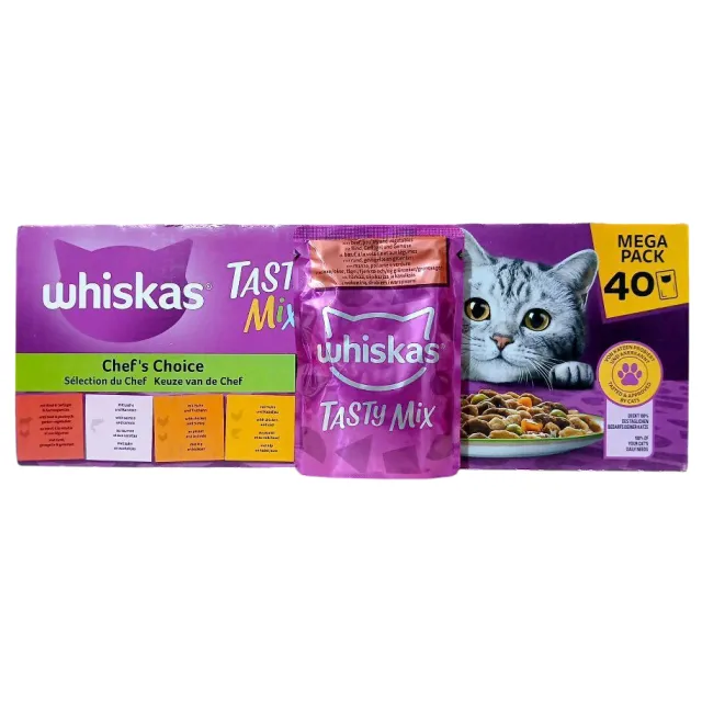 پوچ گربه ویسکاس گوشت و مرغ Whiskas Tasty Mix Beef, Chicke