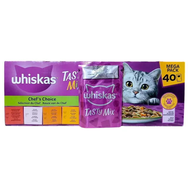 پوچ گربه ویسکاس حاوی ماهی سالمون و هویج Whiskas Tasty Mix Salmon & Carrot 