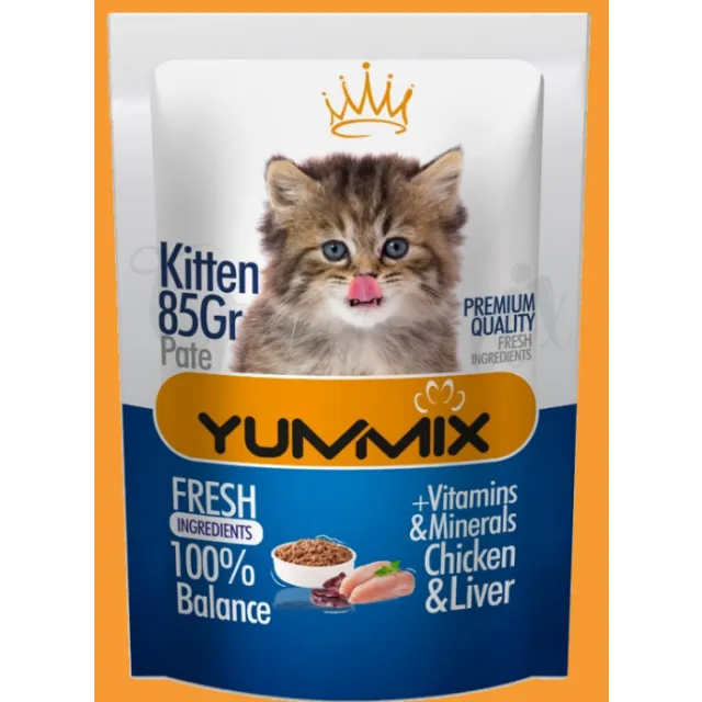 پوچ گربه یامیکس جگر و مرغ Yummix Pouch Liver & Chicken