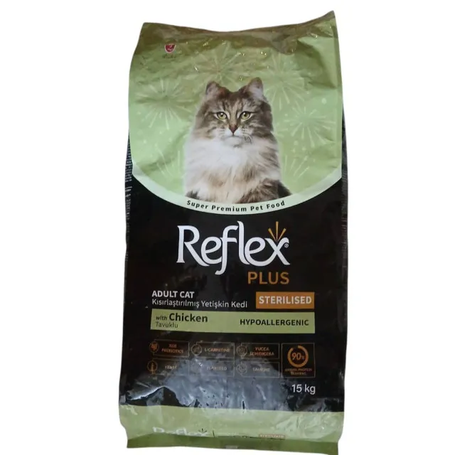 غذای گربه رفلکس پلاس مرغ عقیم هایپوالرژنیک Reflex Plus Sterilised Hypoallergenic Adult with Chicken 15kg