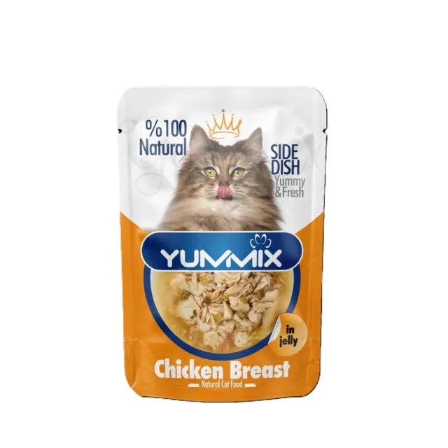 پوچ نچرال گربه بالغ یامیکس مرغ Yummix Adult Cat Natural Pouch Chicken