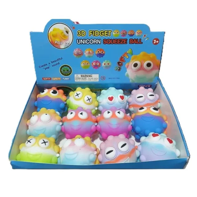 توپ فشاری سه بعدی قلورسنت یونیکورن 3D Fidget Unicorn Squeeze Ball