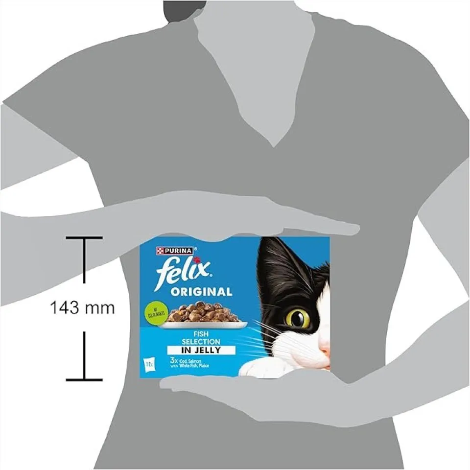 پوچ گربه فلیکس منتخب انواع ماهی در ژله پک اورجینال Felix Original Fish Selection in Jelly Wet Cat Food 