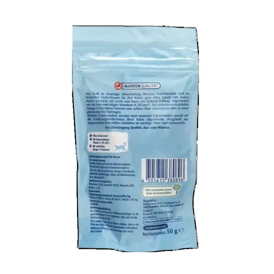 تشویقی بالشتی گربه وینستون ماهی سالمون با خامه ای Winston Cat Treat Salmon With Cream
