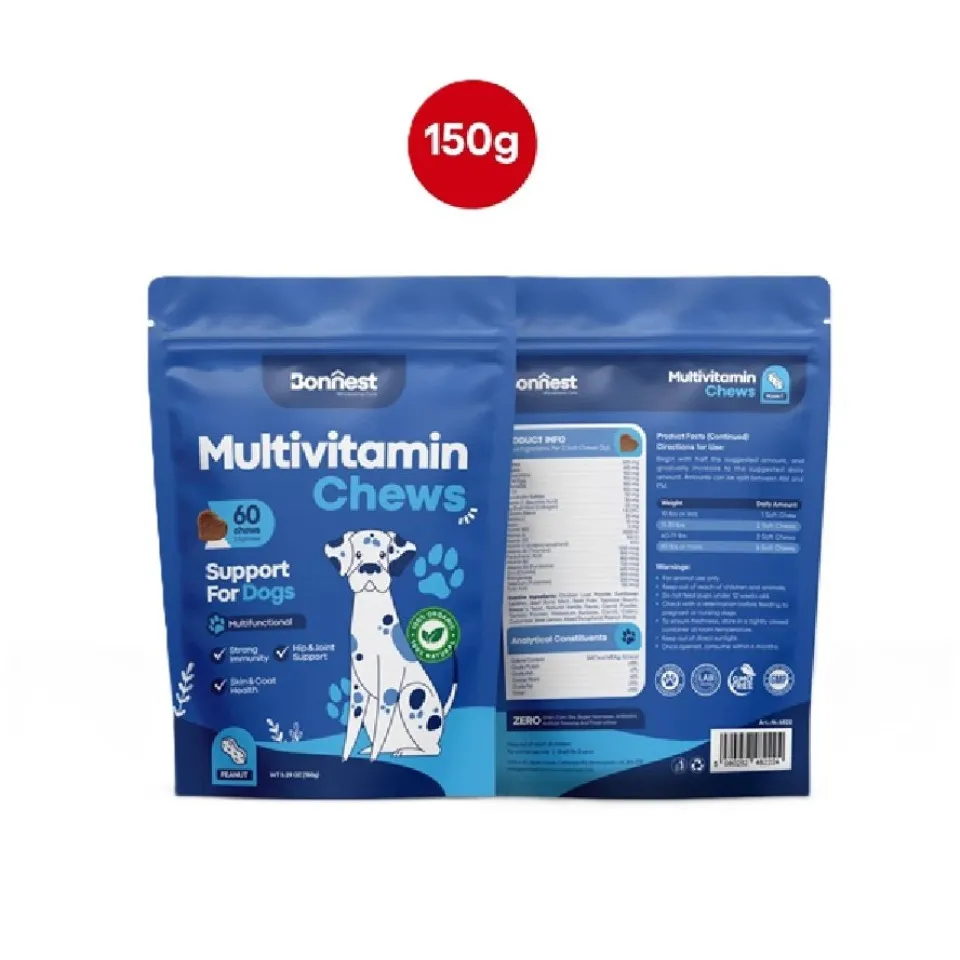 تشویقی جویدنی  مولتی ویتامین سگ بونست Bonnest Multivitamin Chews (Dog-60T)