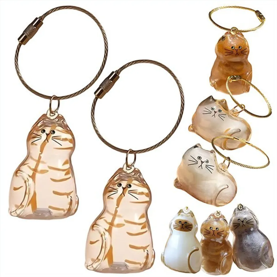 جاکلیدی با مخزن موی گربه Keychain With Cat Hair Container
