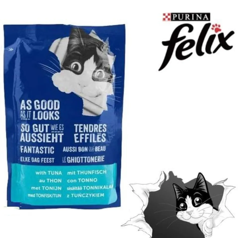 پوچ فلیکس مولتی پک ماهی(کاد،حلوا،تن،سالمون) Pourin Felix Pouch Multi Pack of Fish