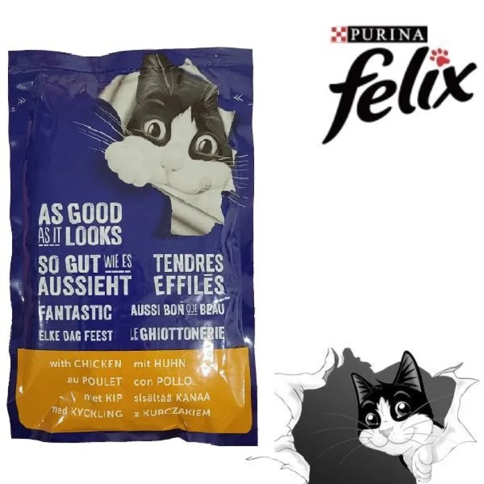 پوچ گربه فلیکس مرغ در ژله Purina Felix Chicken in Jelly
