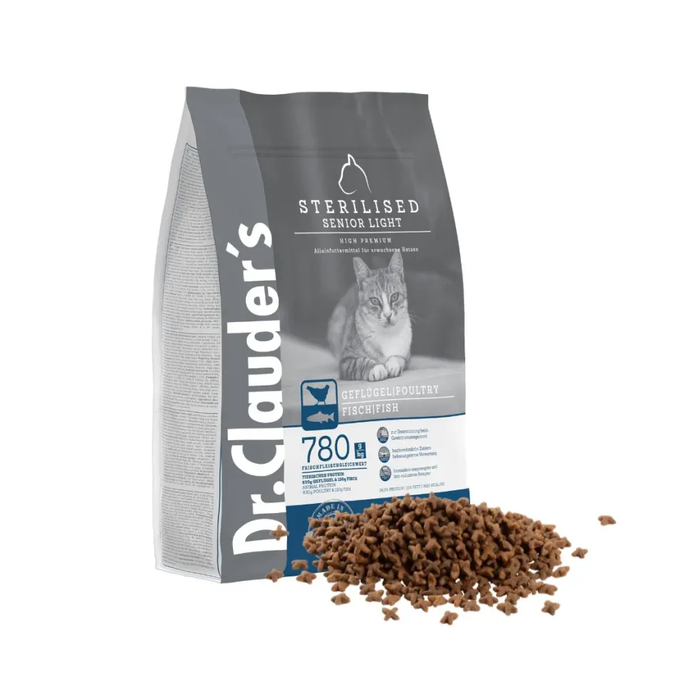 غذا خشک گربه عقیم شده دکتر کلادرز  Dr.Clauder's High Premium Sterilised Senior Light 