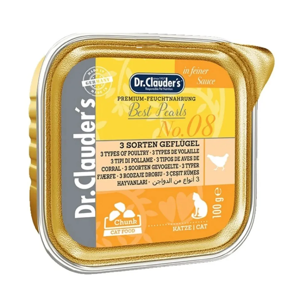 ووم گربه دکتر کلادرز چانک پرندگان   Dr. Clauder's 3 Types of Poultry 100g
